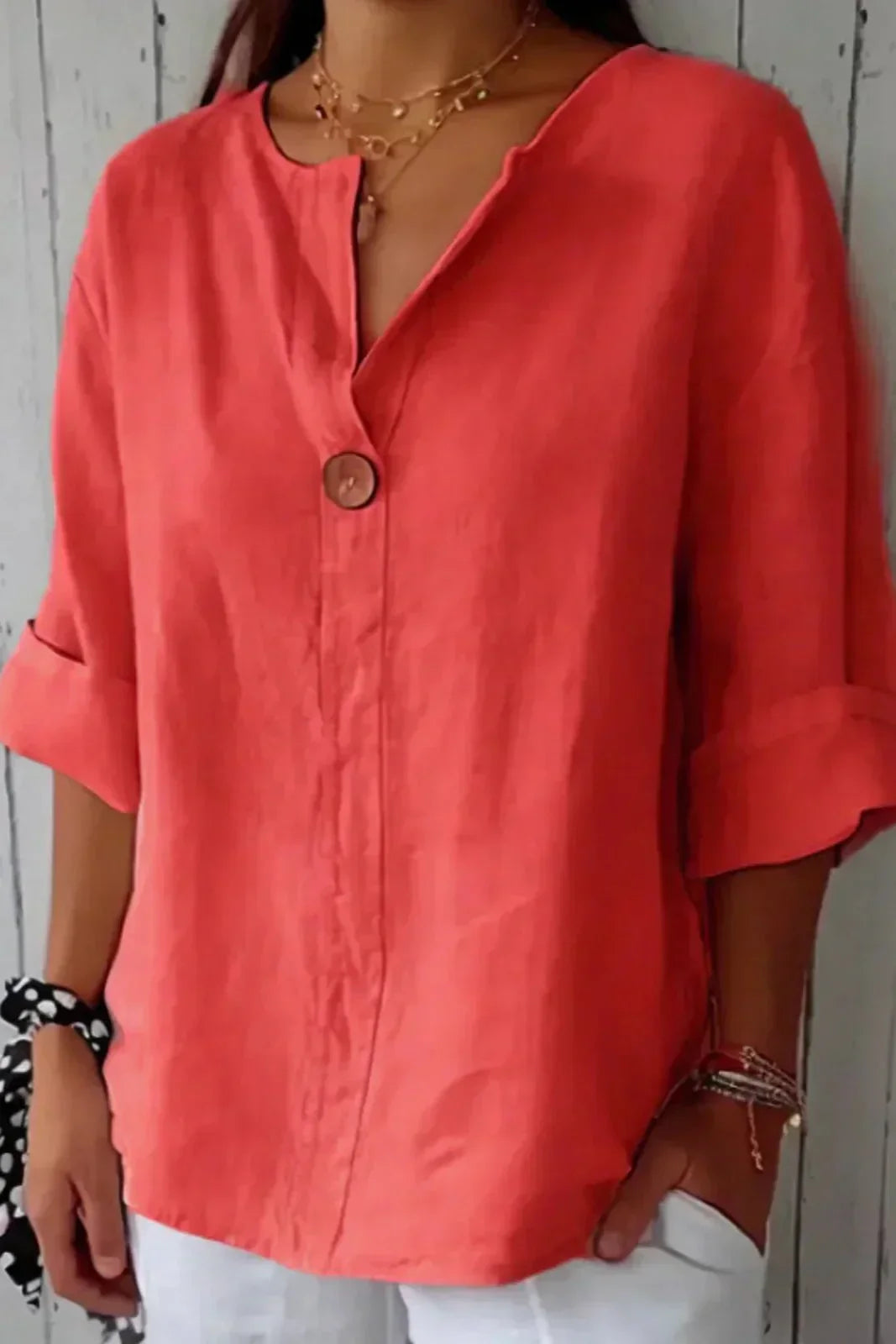 Ines™ | Avslappnad linne-topp med stil