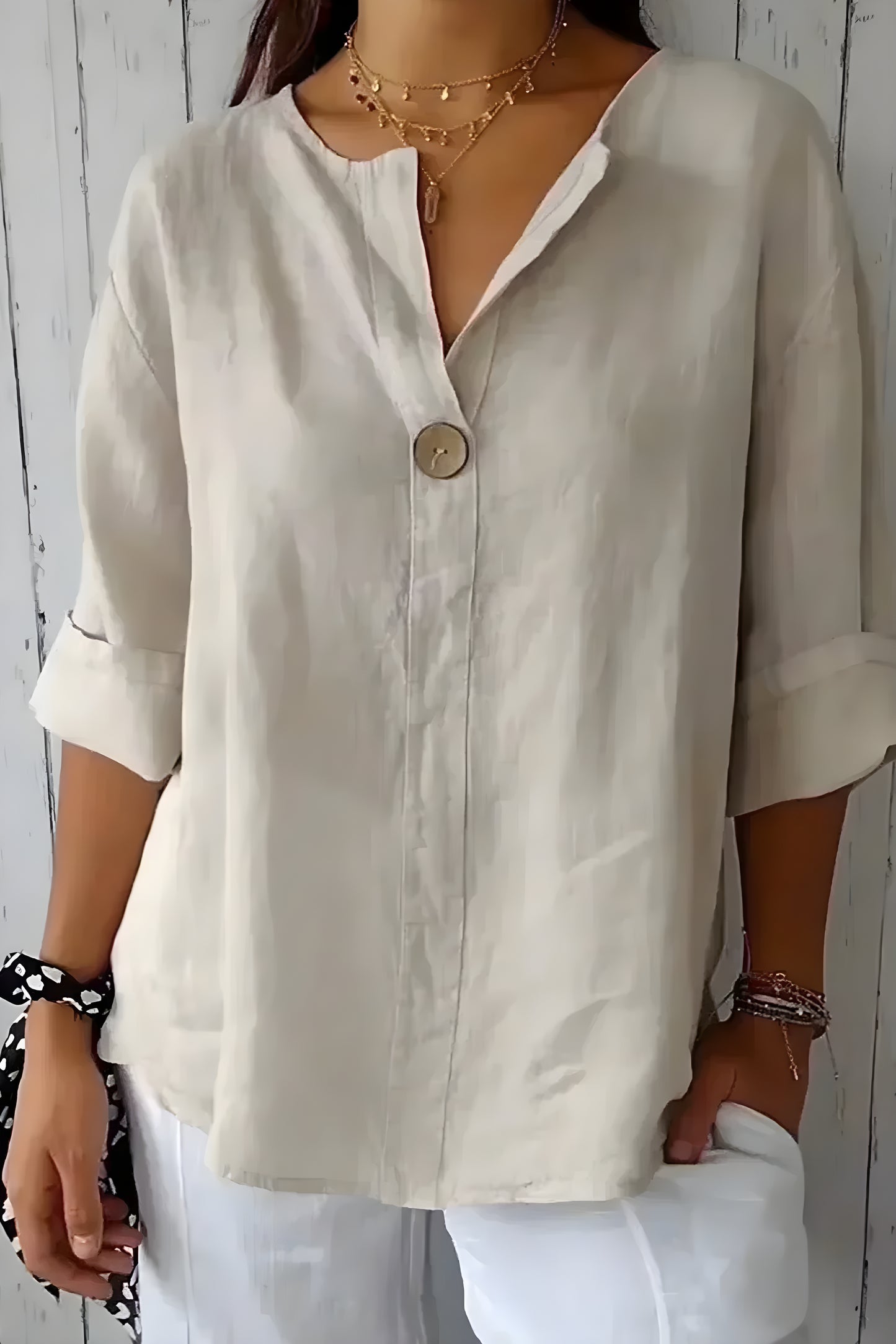 Ines™ | Avslappnad linne-topp med stil