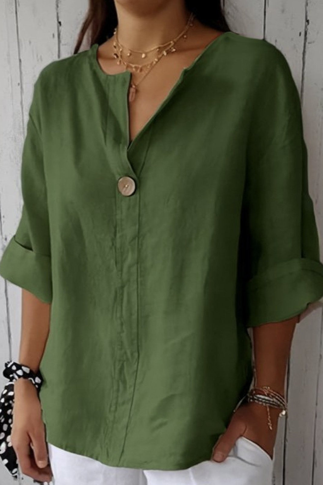 Ines™ | Avslappnad linne-topp med stil