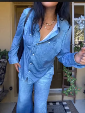 Luna™ | Pyjamasset Med Denim-Look