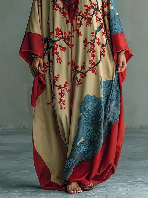 Akari™ | Maxiklänning Med Japansk Blomprint