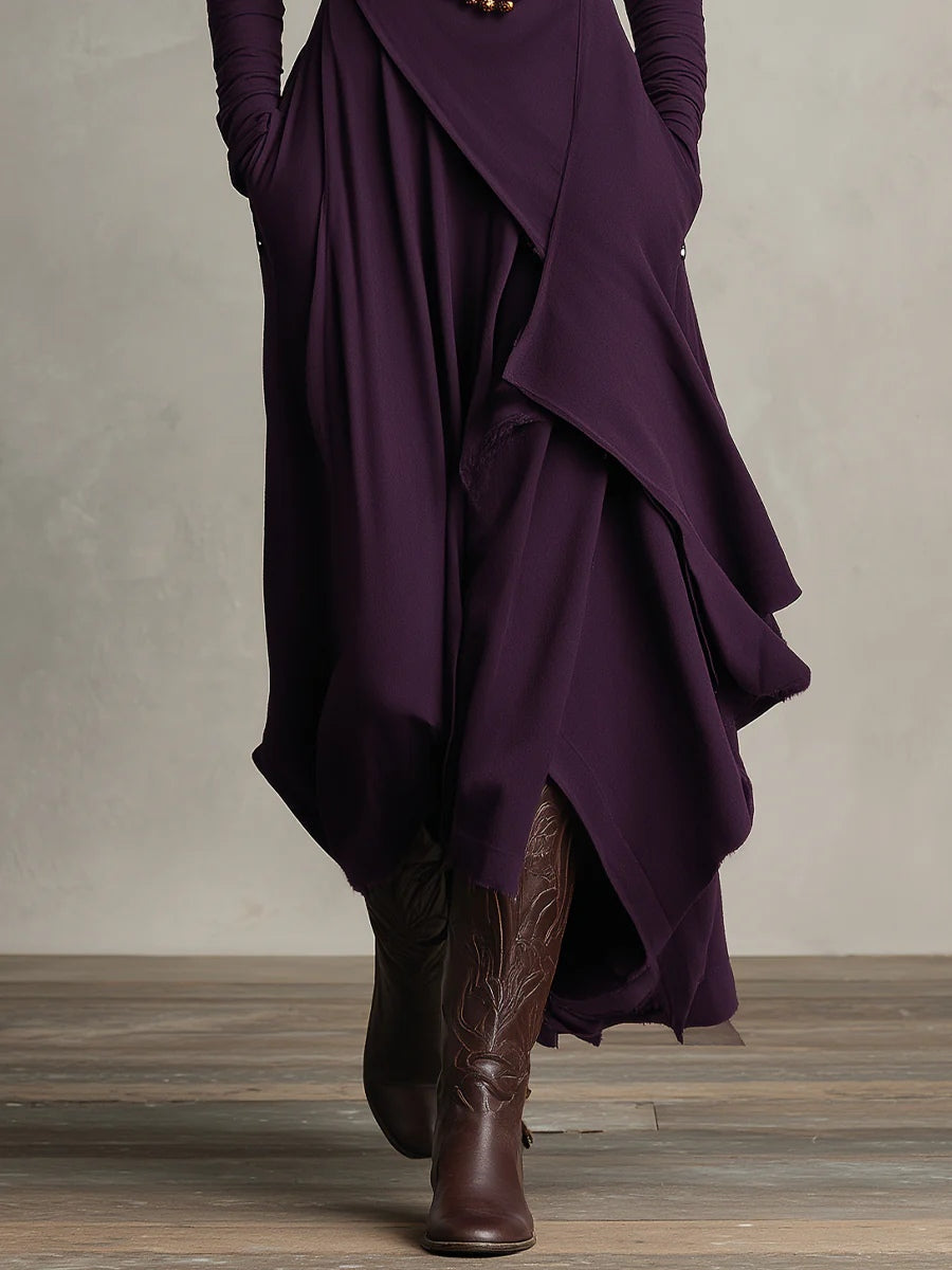 Elena™ | Asymmetrisk Plisserad Maxi Klänning