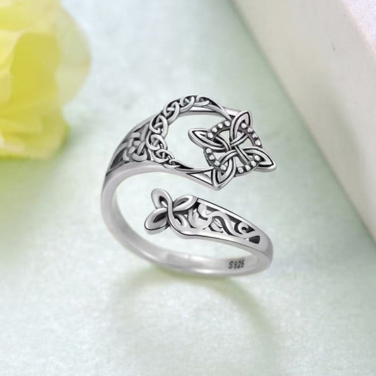 Elara™ | Justerbar Keltisk Silverring