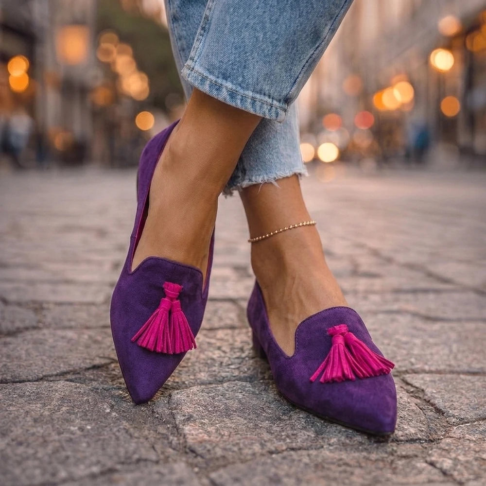 Livia spetsiga slip-on-ballerinor
