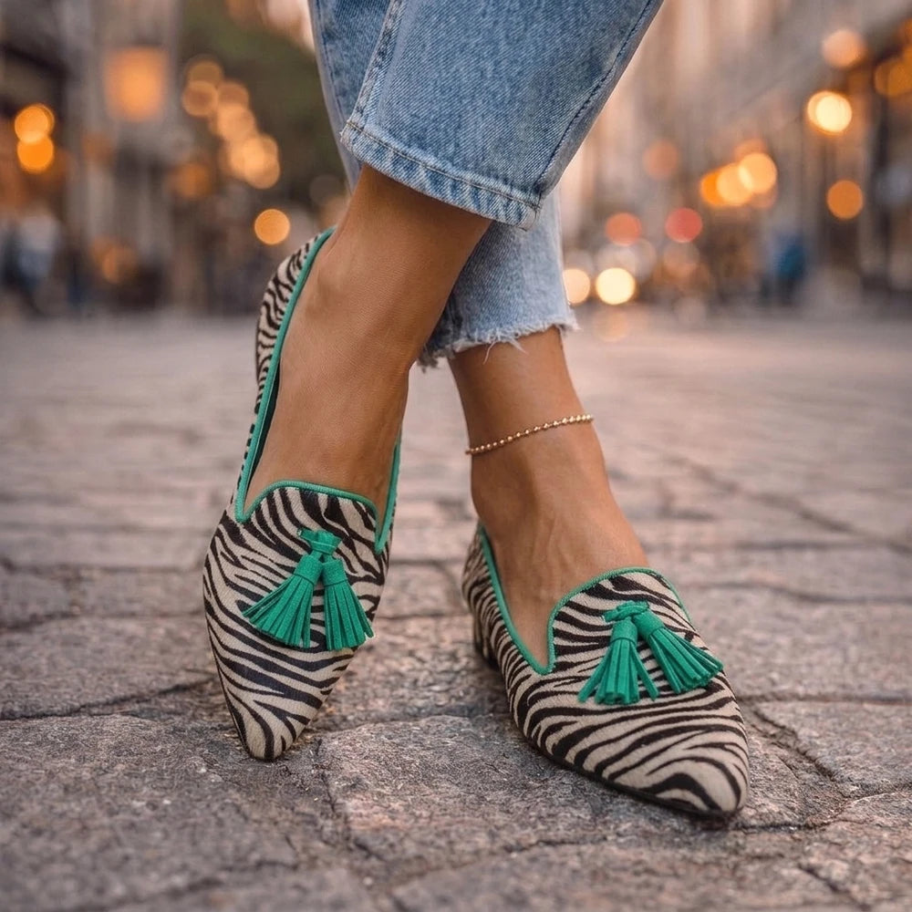 Livia spetsiga slip-on-ballerinor