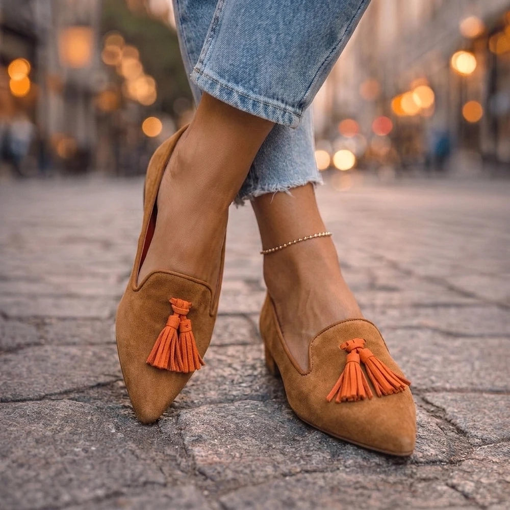 Livia spetsiga slip-on-ballerinor