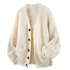 Avslappnad V-ringad cardigan