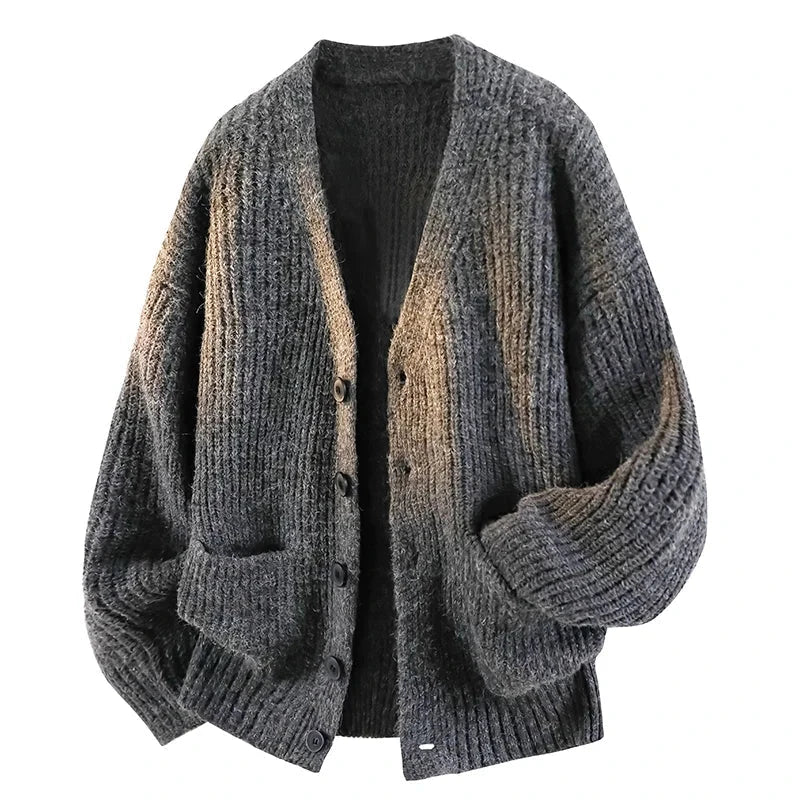 Avslappnad V-ringad cardigan