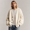 Avslappnad V-ringad cardigan