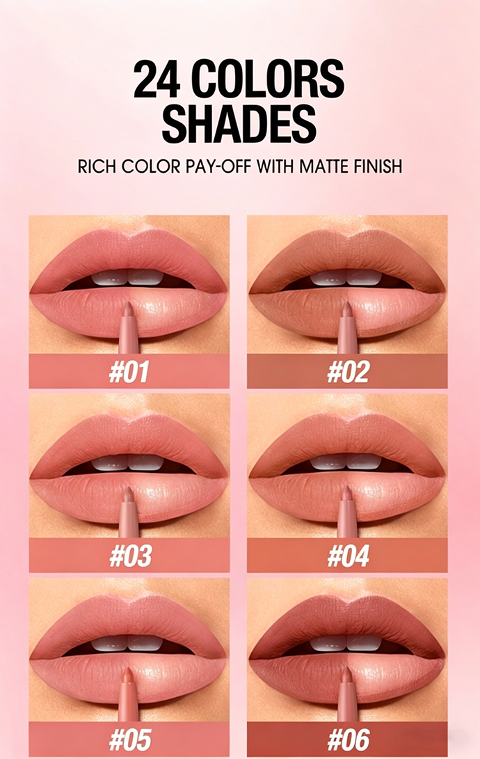 Mila™ | Vattentät Matt Lip Liner Set | 1 + 1 GRATIS