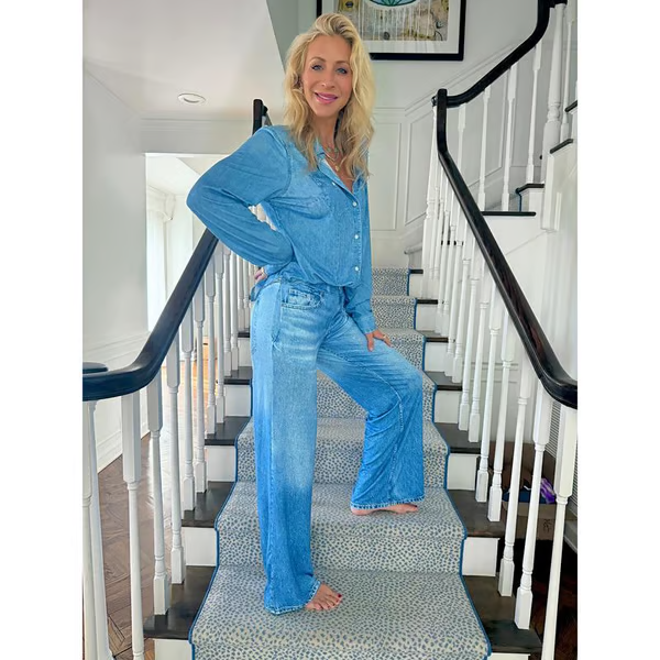Luna™ | Pyjamasset Med Denim-Look