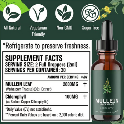 Mullein & Klorofyl Extrakt | 1 + 1 GRATIS