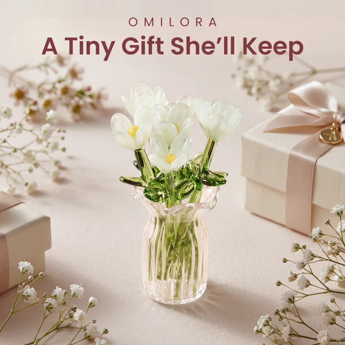 Everly™ Glass Flower Bouquet – Handmade Beauty & Lasts Forever
