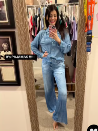 Luna™ | Pyjamasset Med Denim-Look
