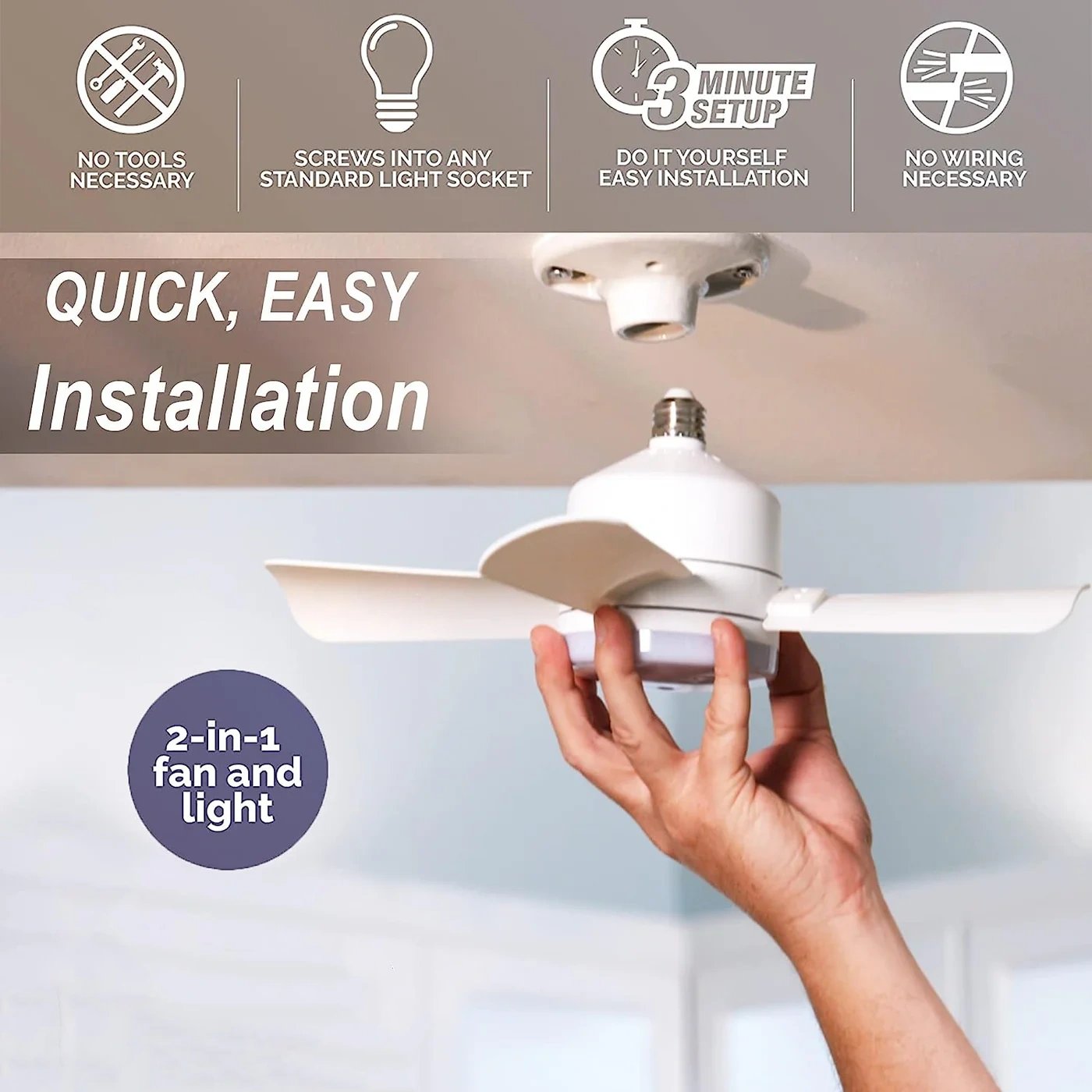 Milan™ | 2-I-1 Takfläkt Med LED-Belysning