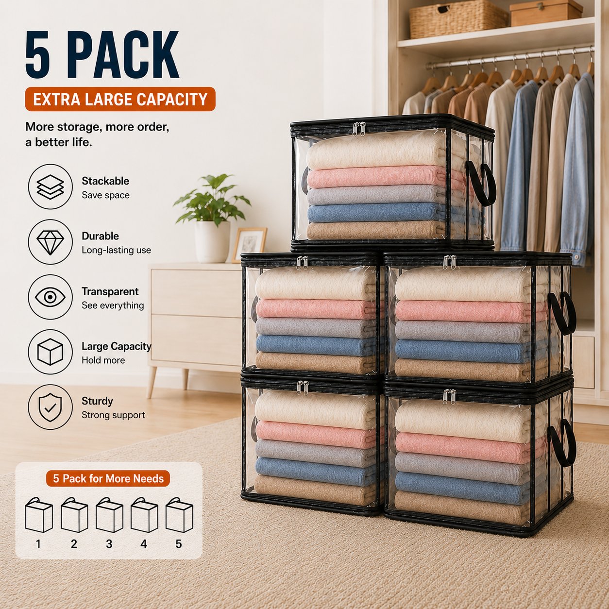 Milan™ | Transparent Förvaringsväska | 1 + 1 GRATIS