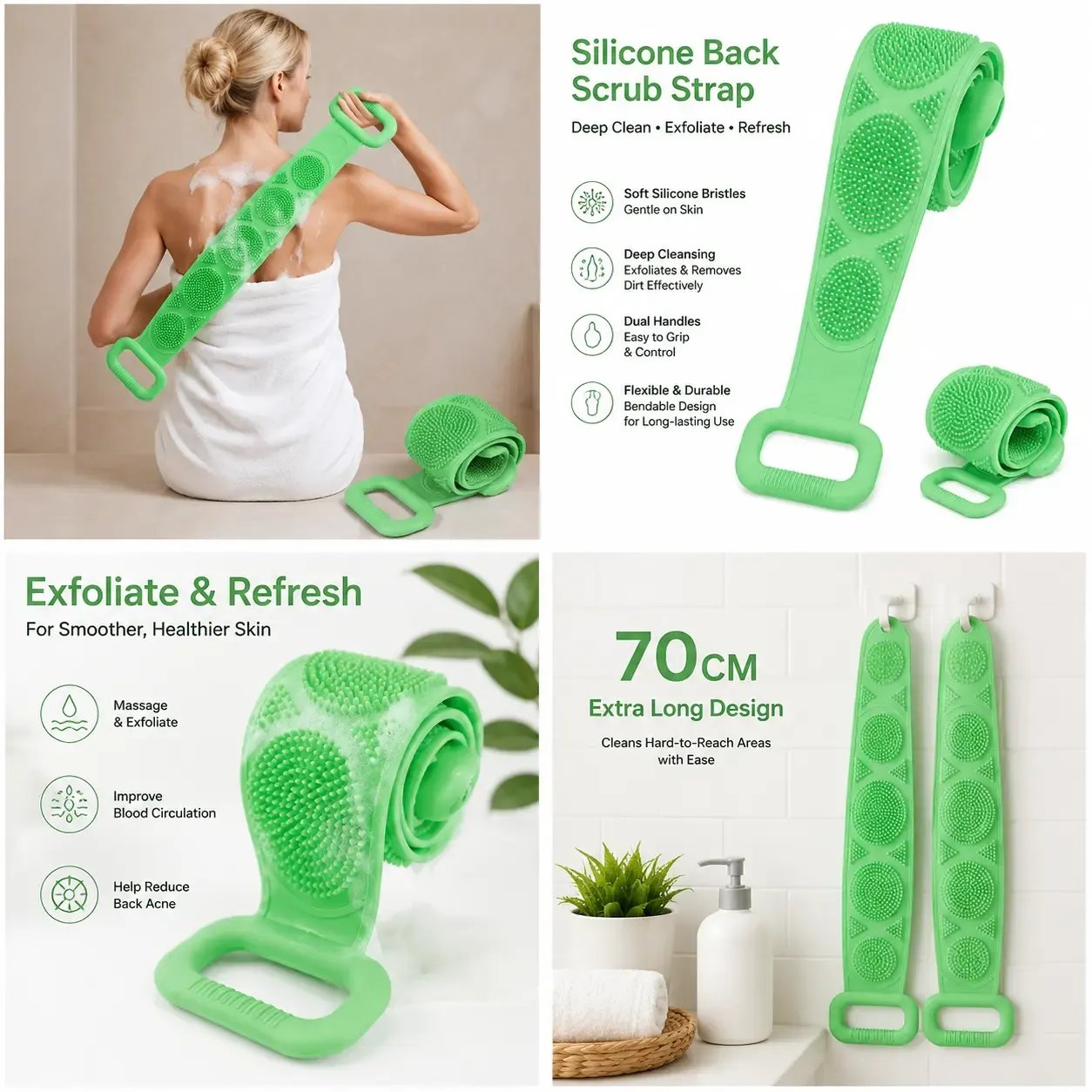 NordicGlow™ Silikon Ryggskrubb | 1 + 1 GRATIS