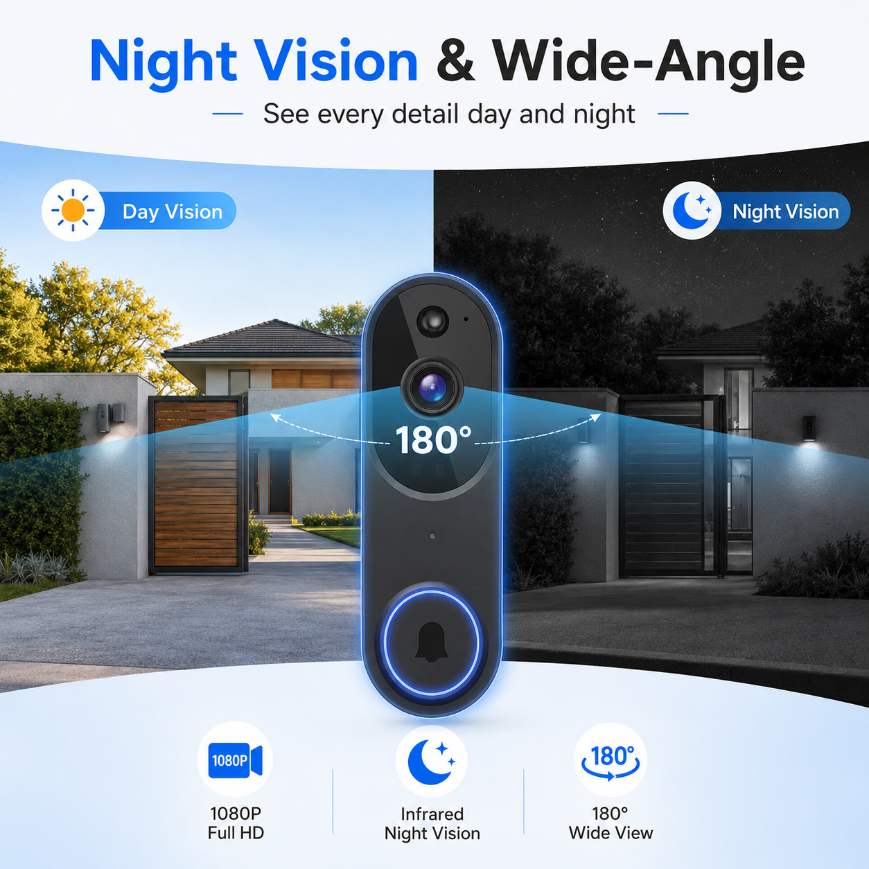 Luca™ | Smart HD-Videodörrklocka Med Liveaviseringar 🚪📱