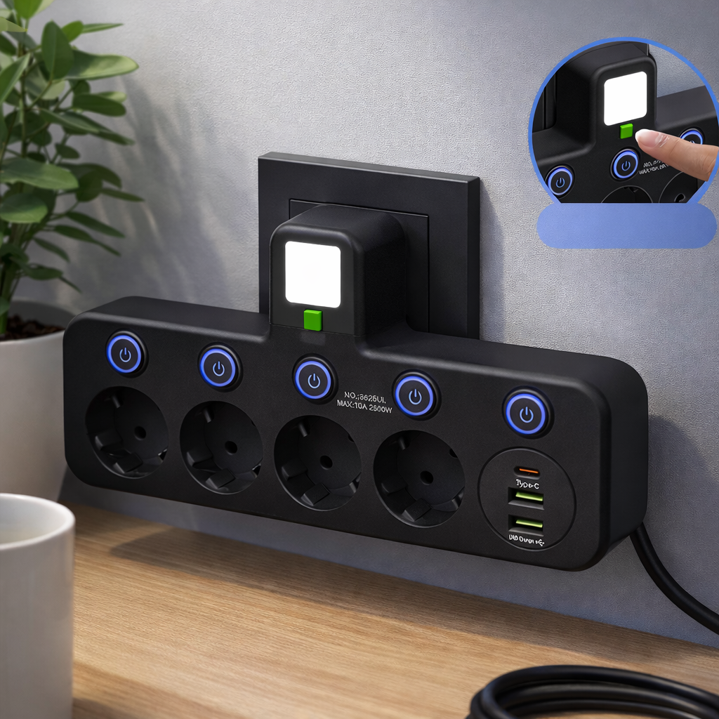 Milan™ | Smart Grenuttag med USB & Nattlampa