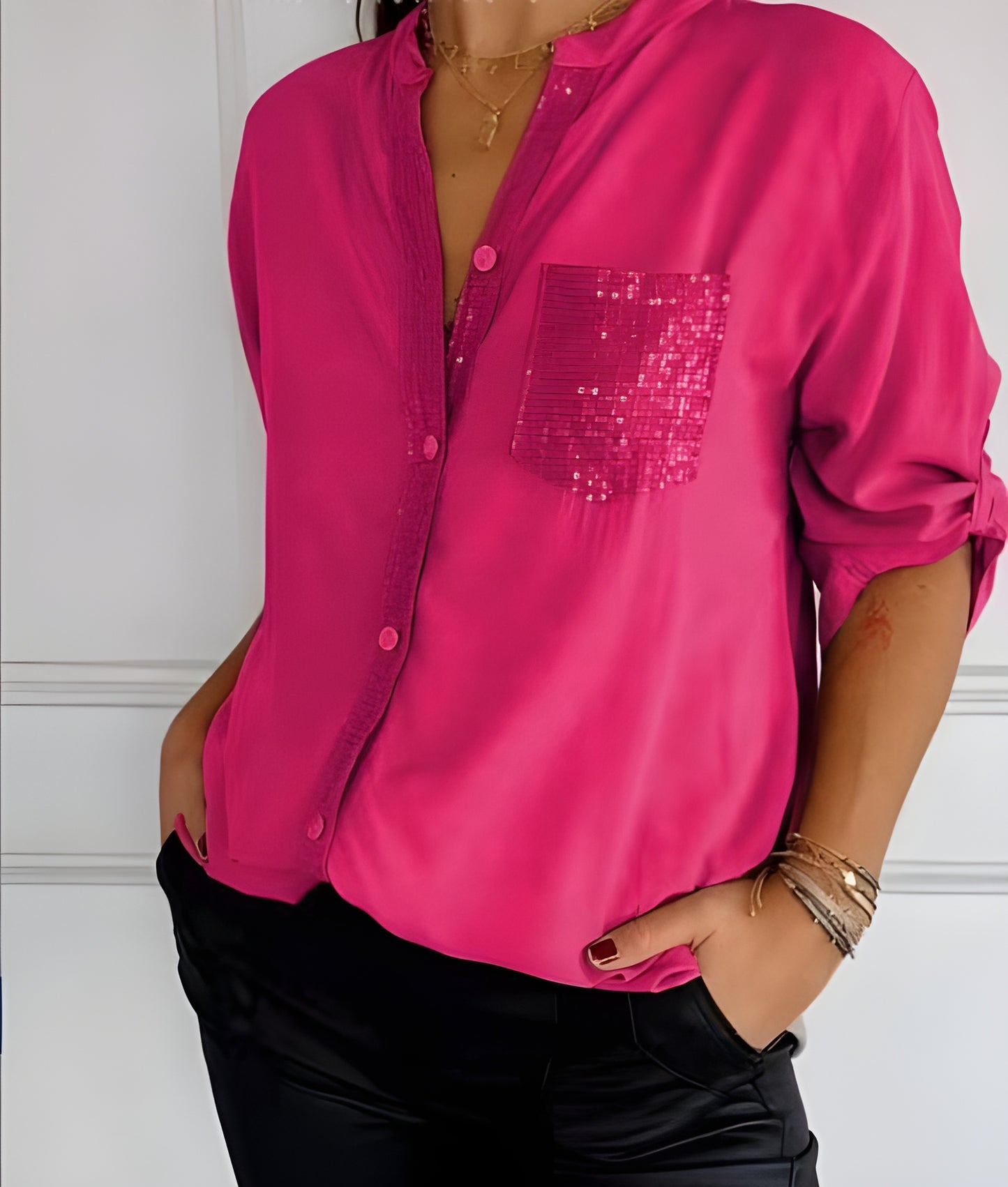 Alina™ | Casual Paljettpatchwork-topp