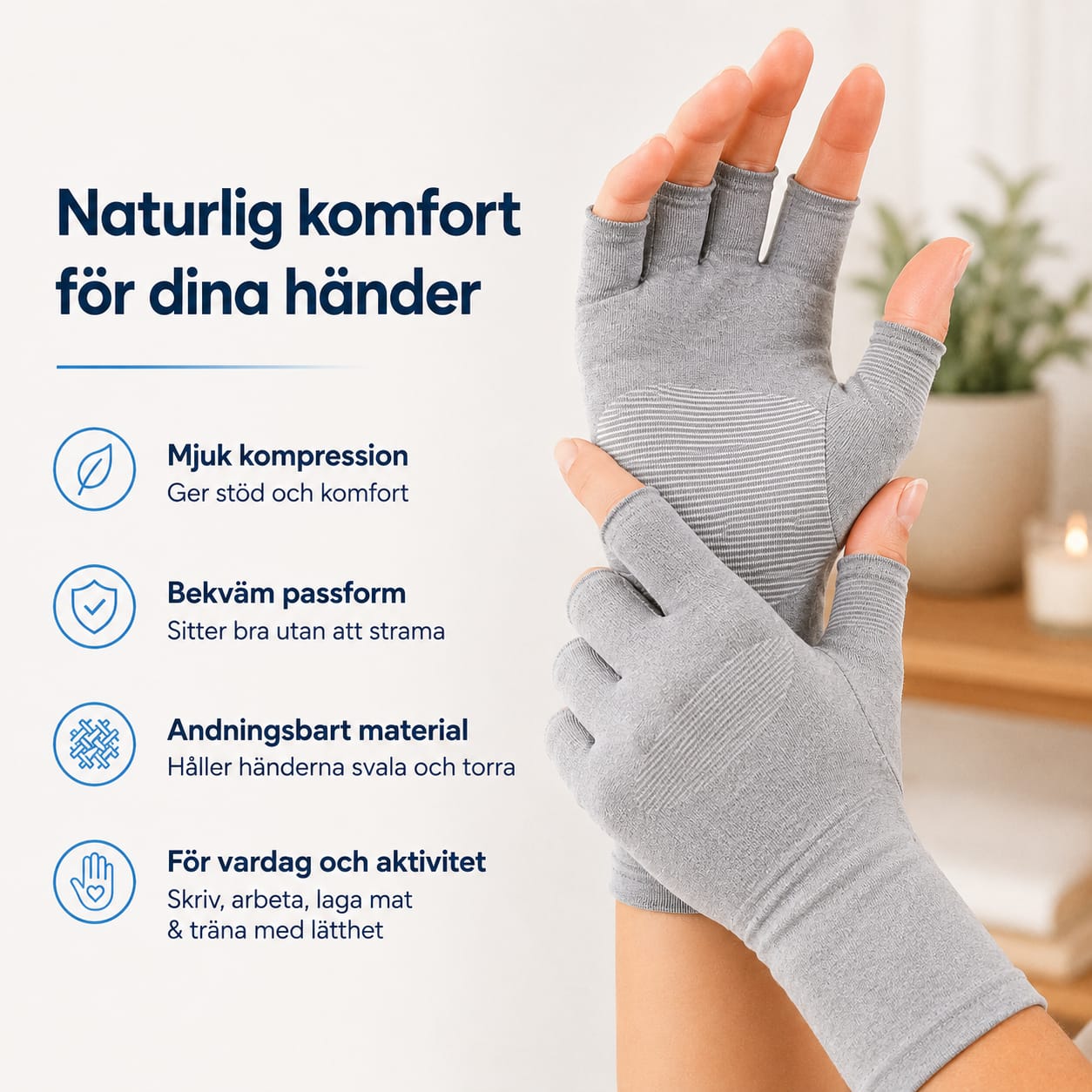 Nordic Relief™ Bambu Kompressionshandskar