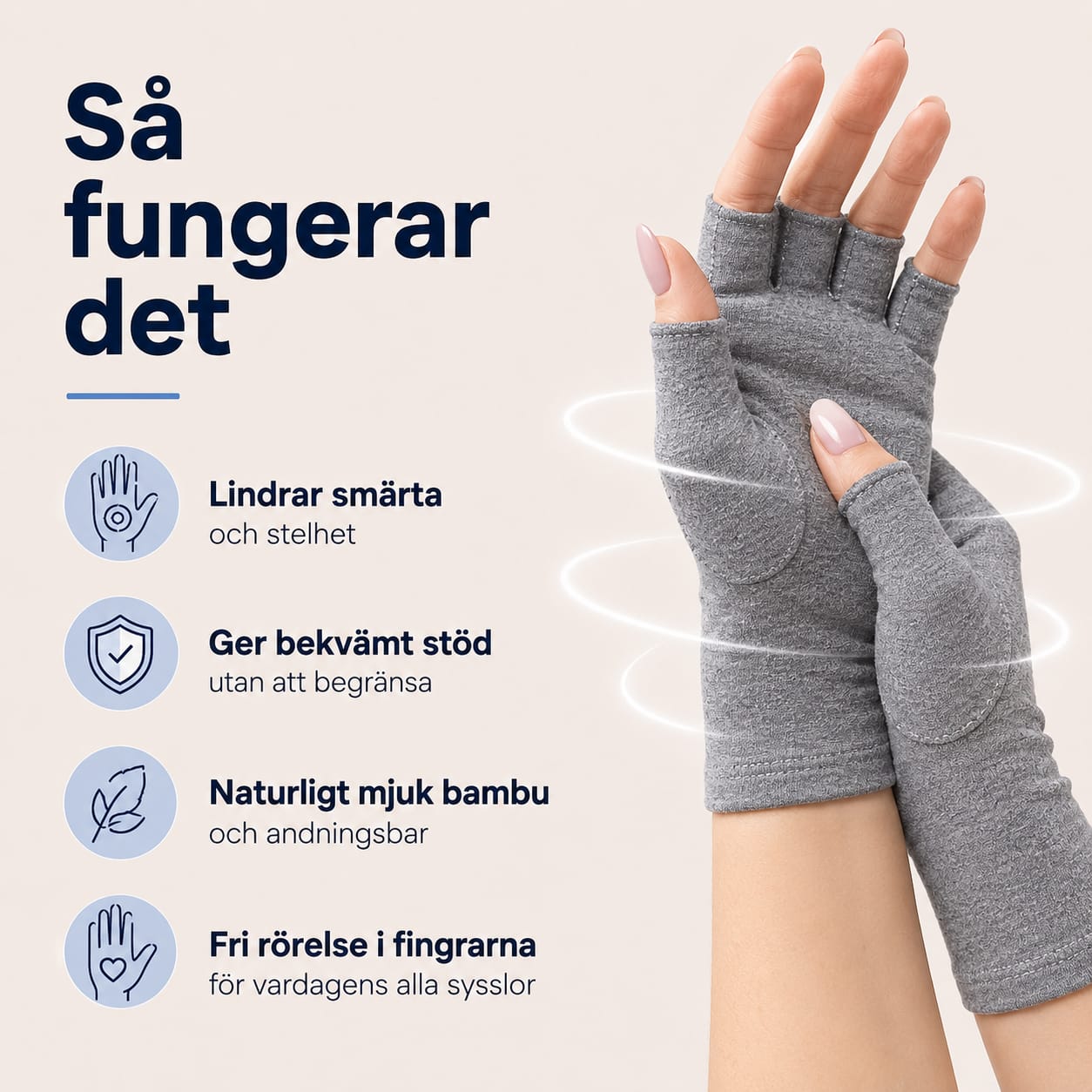 Nordic Relief™ Bambu Kompressionshandskar