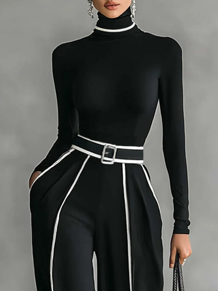 Livia™ | Elegant Tvådelad Set med Vida Byxor