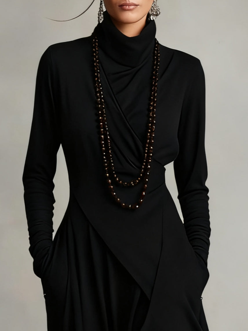 Elena™ | Asymmetrisk Plisserad Maxi Klänning