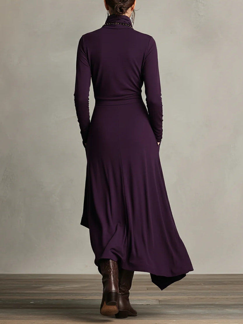 Elena™ | Asymmetrisk Plisserad Maxi Klänning