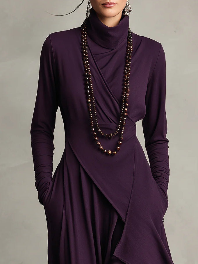 Elena™ | Asymmetrisk Plisserad Maxi Klänning