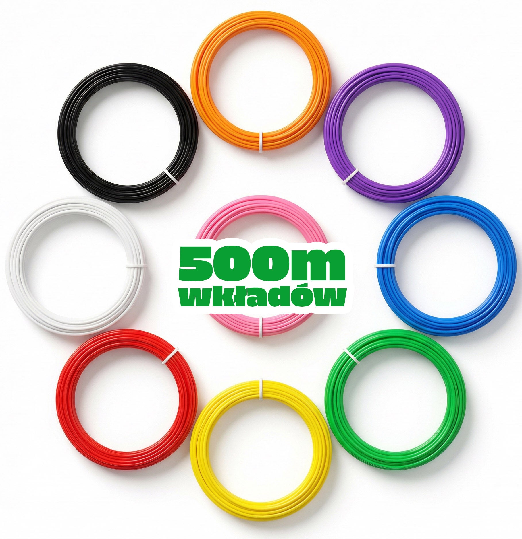 Extra set filament (500 meter – 10 färger)