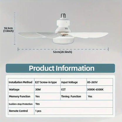 Milan™ | 2-I-1 Takfläkt Med LED-Belysning