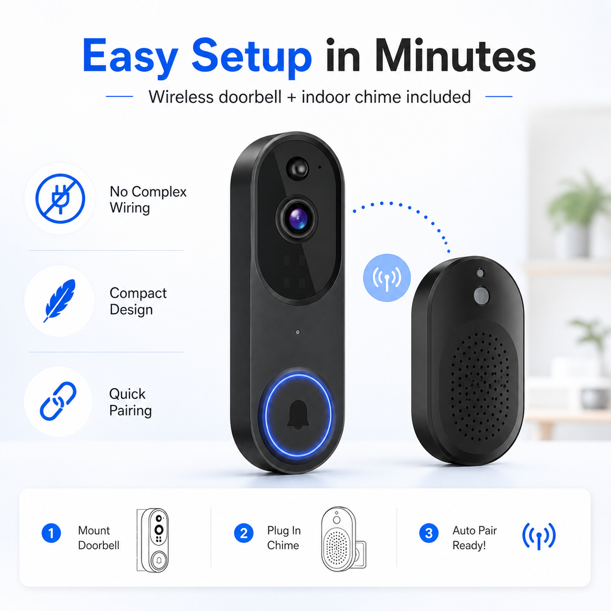 Luca™ | Smart HD-Videodörrklocka Med Liveaviseringar 🚪📱