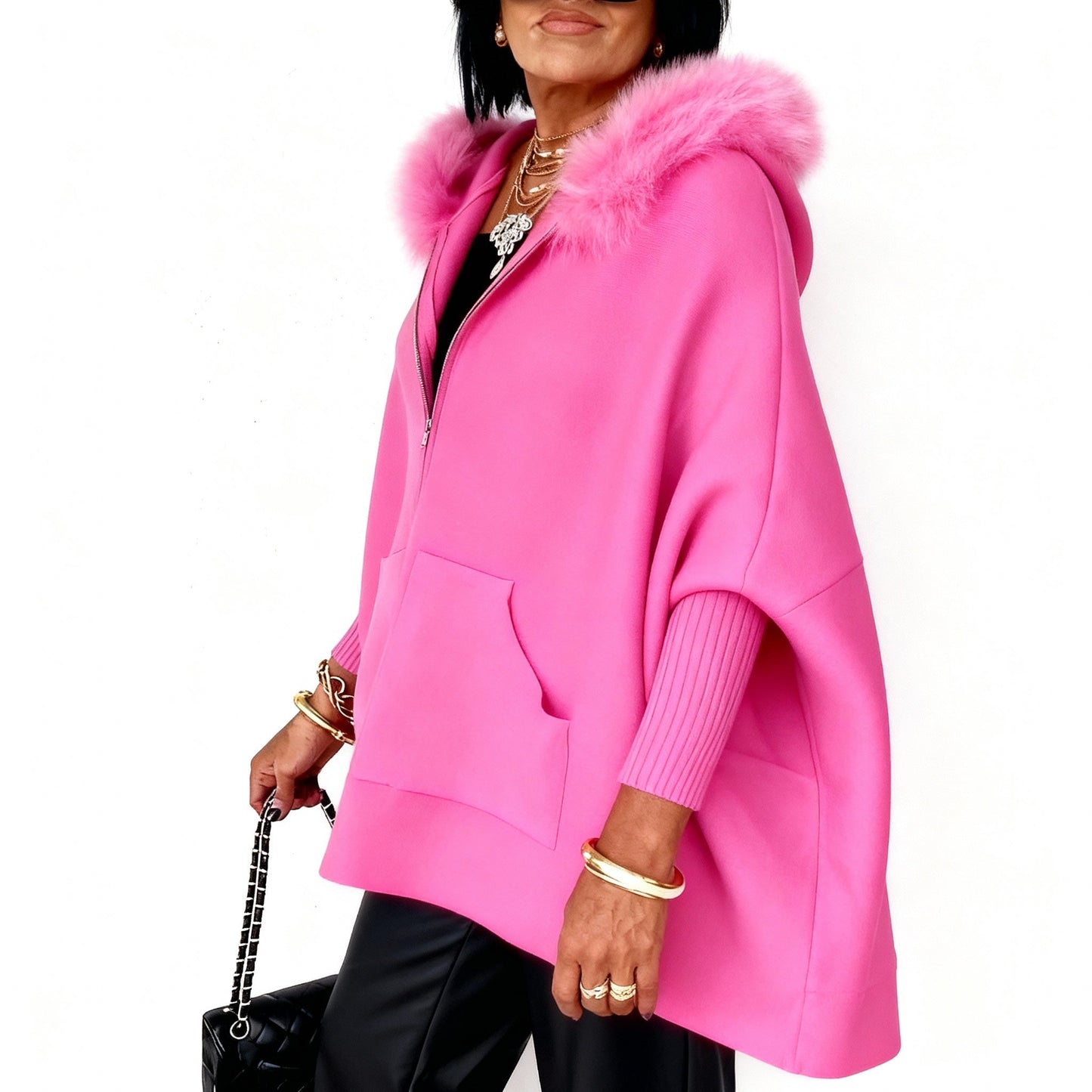 Livia™ | Varm Glamourös Ponchojacka