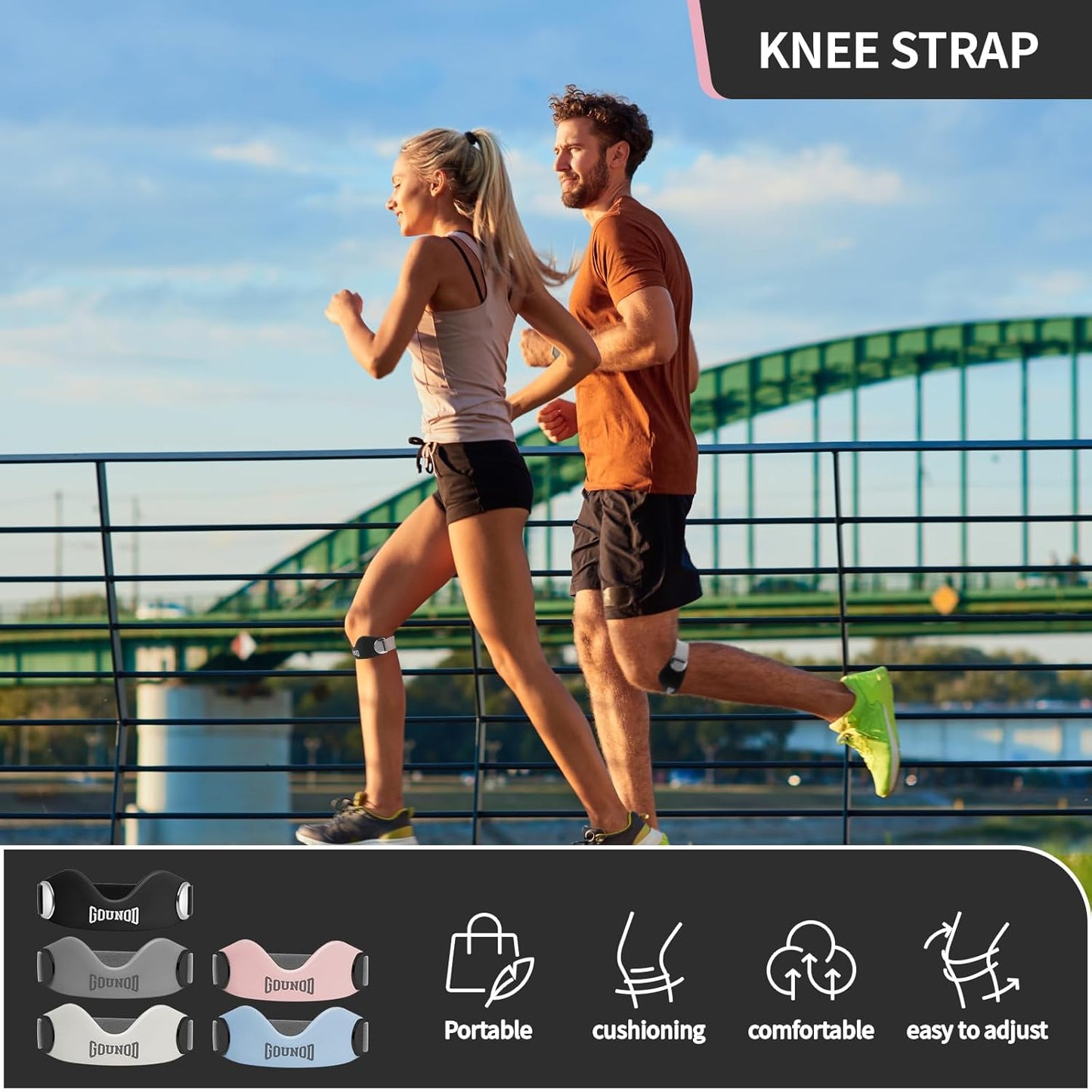 FlexEase™ | Adjustable Knee Support Strap – Targeted Support & All-Day Comfort
