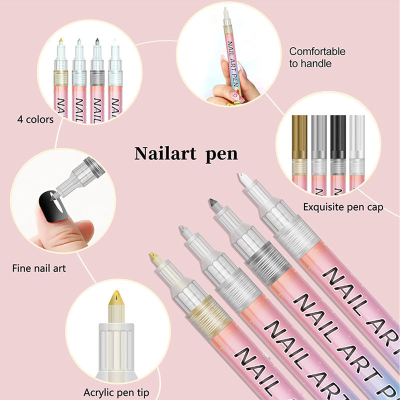 LunaNails™ | Ultra-Precis Nail Art Pennset (12 färger)
