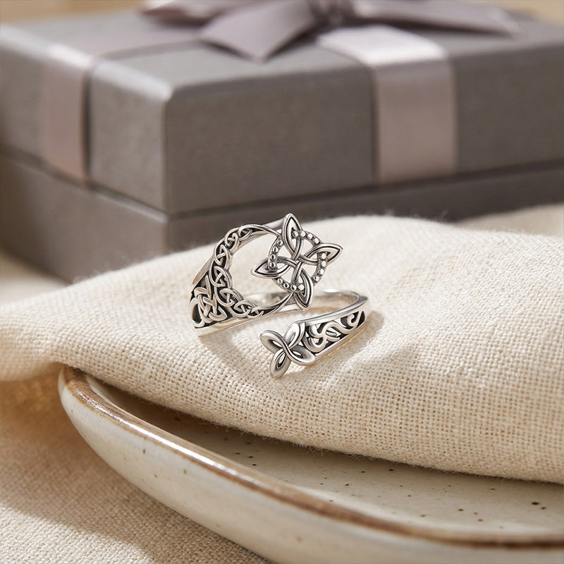 Elara™ | Justerbar Keltisk Silverring