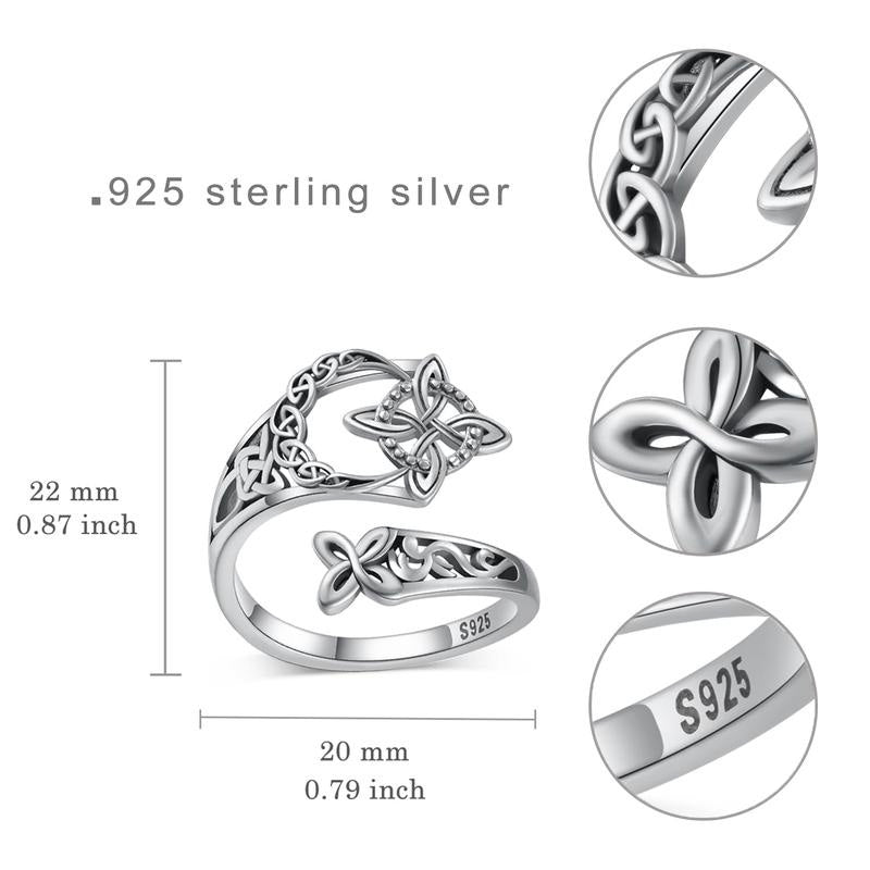 Elara™ | Justerbar Keltisk Silverring