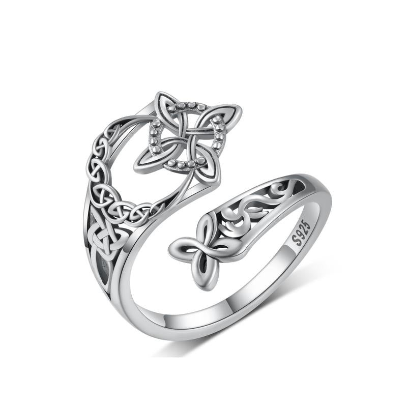Elara™ | Justerbar Keltisk Silverring