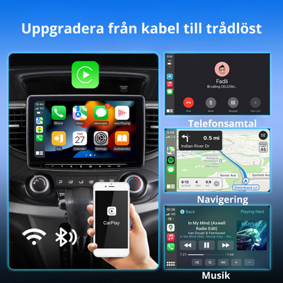 DriveMate™ | 2-i-1 Trådlös CarPlay & Android Auto Adapter